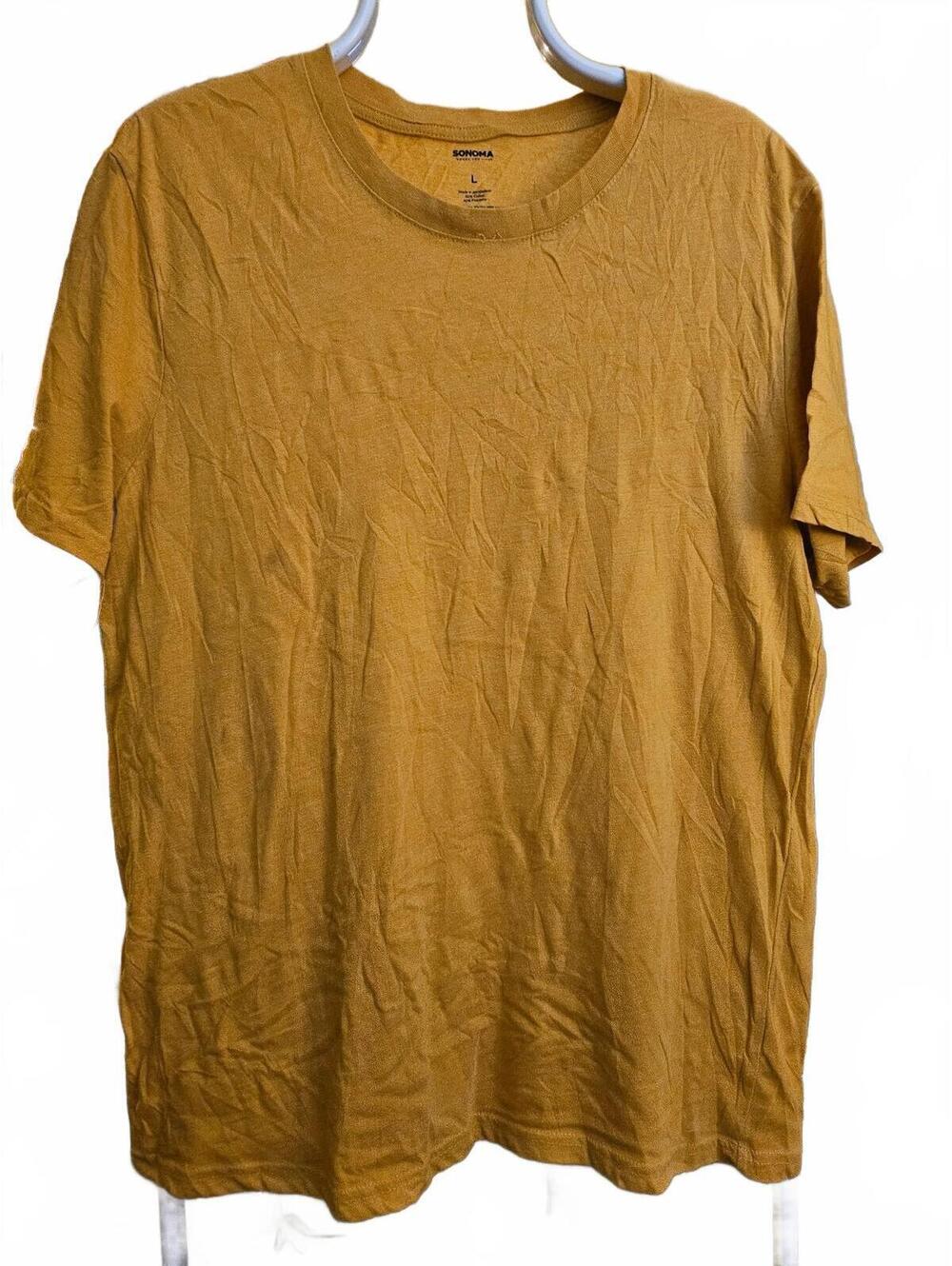 Sonoma plain T-shirt yellowish gold- Large - some stains